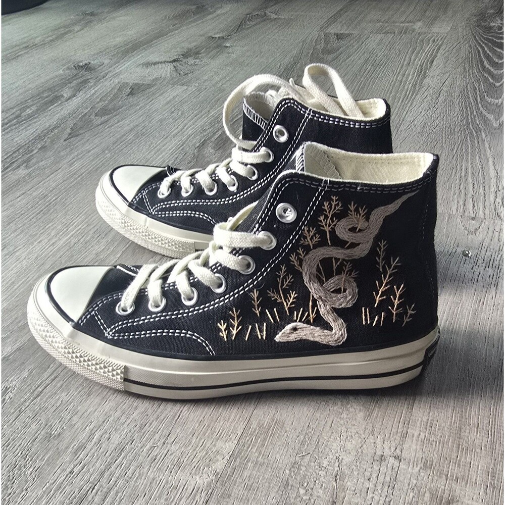 Converse Chuck Taylor High Top Snake Embroidered Sneakers Mens 5 Womens 7 unisex
